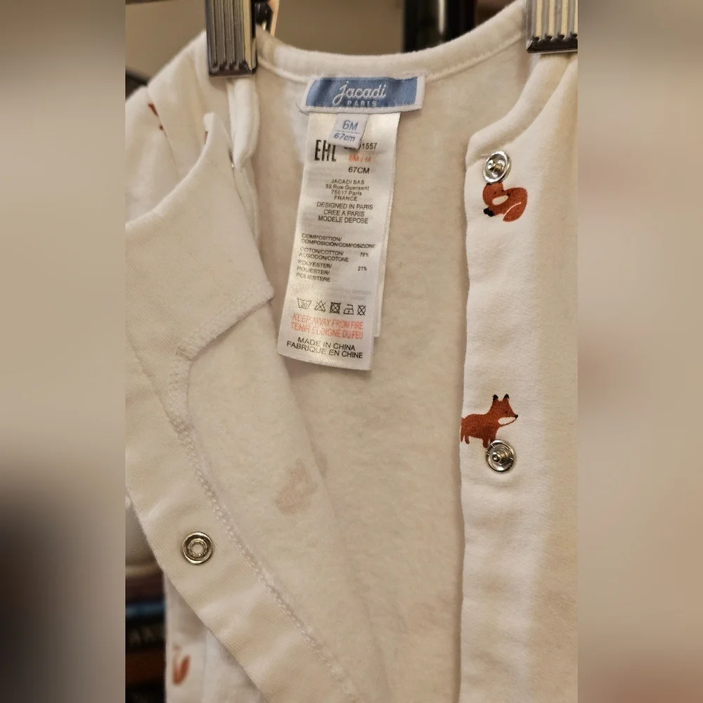 NWOT | Jacadi Baby Fleece Footed Pajamas